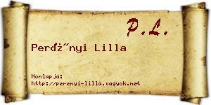 Perényi Lilla névjegykártya