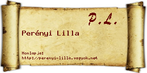 Perényi Lilla névjegykártya